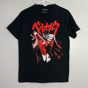 Crunchyroll Berserk Guts Anime Black Red White Short Sleeve T-Shirt Mens Medium